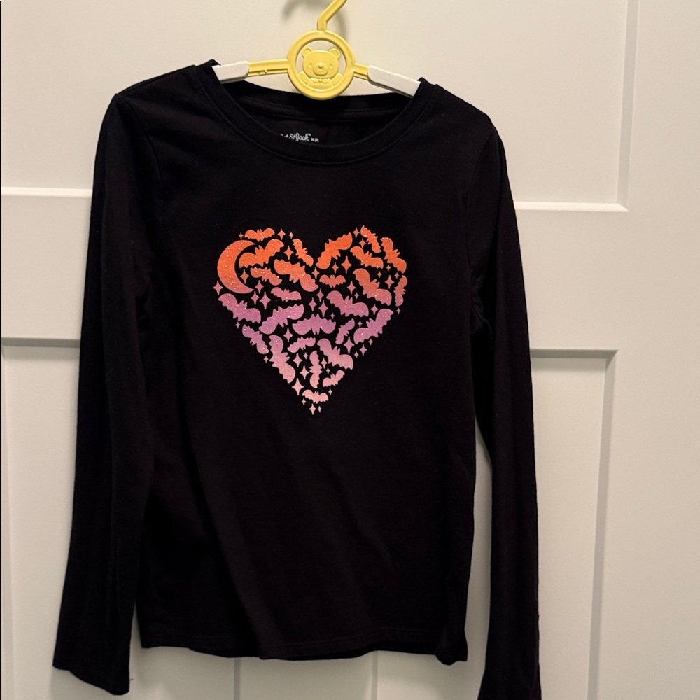Cat & Jack Black Long Sleeve Tee with Heart Design